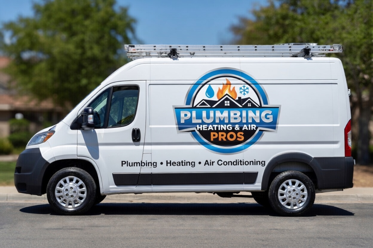 Local plumbing heating and air service van serving Simi Valley