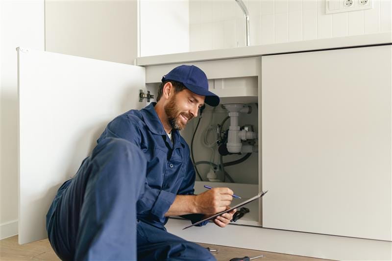 Residential plumber providing service in a Simi Valley home